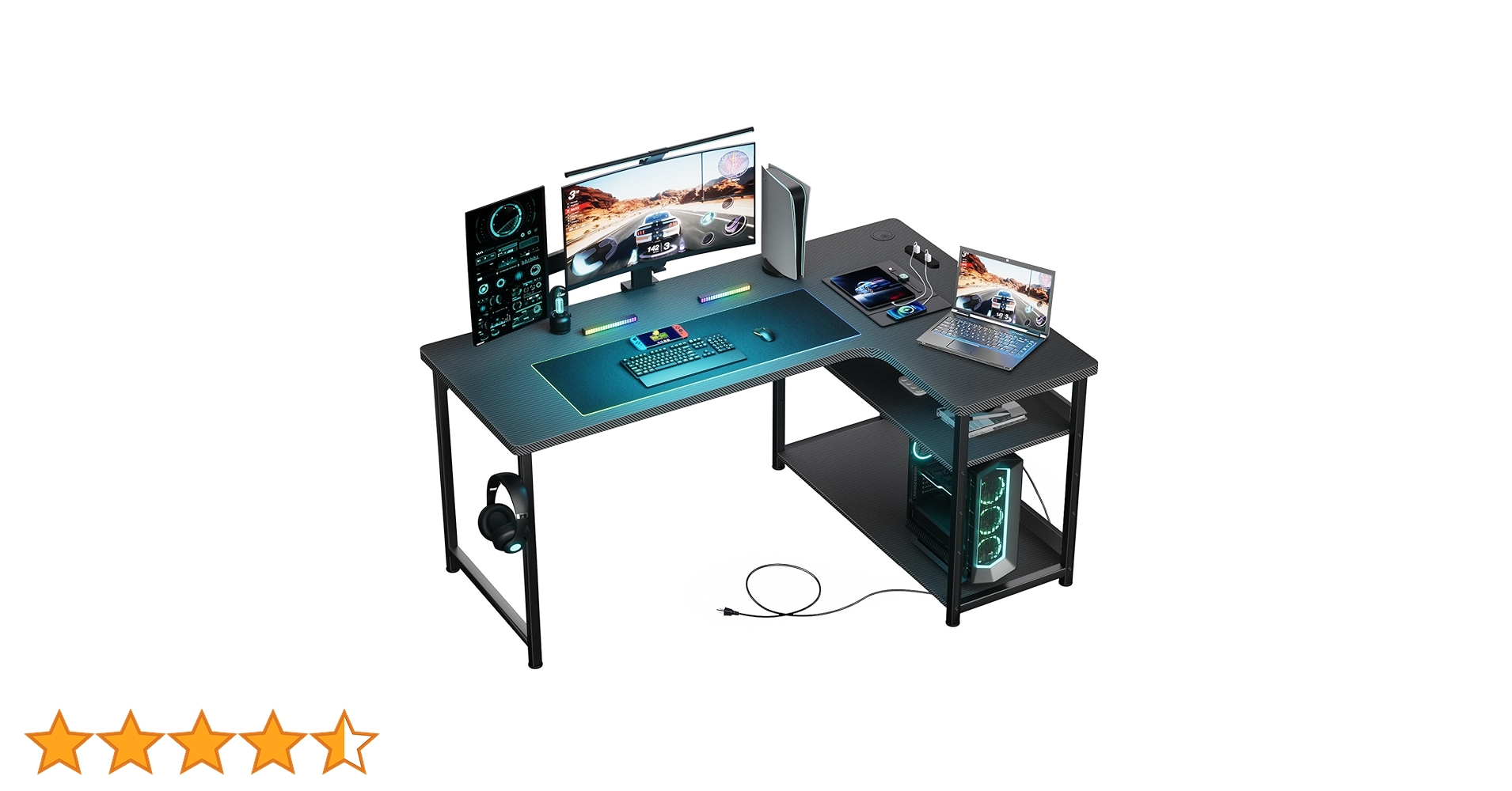 GTRACING ゲーミングデスク パソコンデスク L字 コンセント付き Amazon.co.jp: GTRACING ゲーミングデスク パソコンデスク L字
